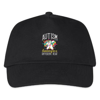 Autismus Puzzle Einhorn Tanzen Unterschied Musik - Kinder Basecap - Schwarz - Vorne