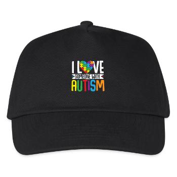 Autismus Puzzle - Liebe Eine Person Mit Autismus - Kinder Basecap - Schwarz - Vorne