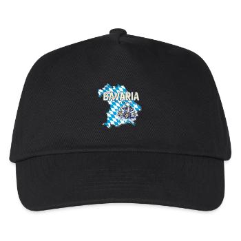 Bavaria Germany Map Edelweiss Souvenir - Kids’ Baseball Cap - black - Front