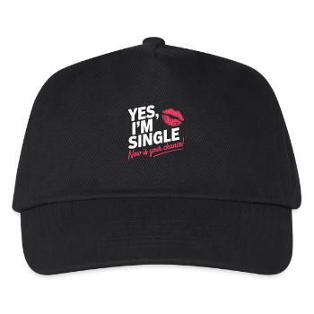 Yes I'm Single Now Is Your Chance Dating Singles - Kinder Basecap - Schwarz - Vorne