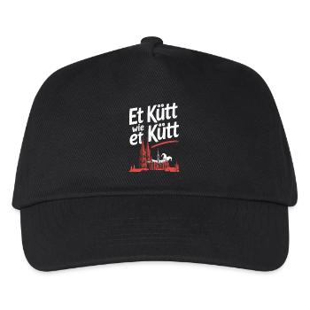Köln Et Kütt Wie Et Kütt Kölner Grundgesetz Kölsch - Kinder Basecap - Schwarz - Vorne