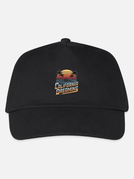 California Dreaming Stadt Skyline Palmen Retro - Kinder Basecap - Schwarz