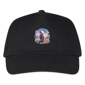 Cochon Cochon - Casquette de baseball Enfant - noir - Devant