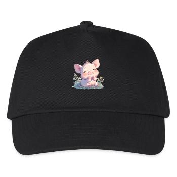 Cochon Cochon - Casquette de baseball Enfant - noir - Devant
