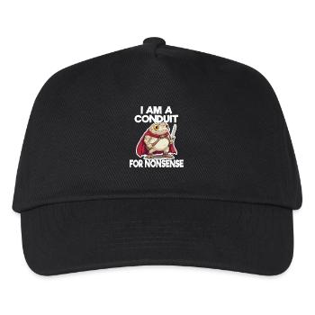 Ich Bin Ein Kanal Für Unsinn Frosch Illustration - Kinder Basecap - Schwarz - Vorne
