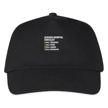 Hospital Checklist Funny Recovery Humor - Kids’ Baseball Cap - black - Front