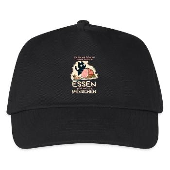 Lieber Essen als Menschen - Süße Schwarze Katze - Kinder Basecap - Schwarz - Vorne