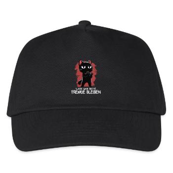 Lass unsFremde bleiben - Schwarze Katze Zynisch - Kinder Basecap - Schwarz - Vorne