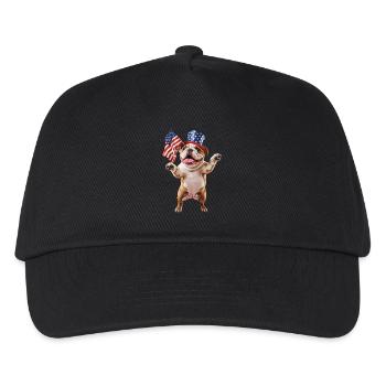 Englische Bulldogge - Kinder Basecap - Schwarz - Vorne