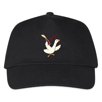 Rioting Goose T-Shirt – Fun & Quirky Graphic - Kids’ Baseball Cap - black - Front