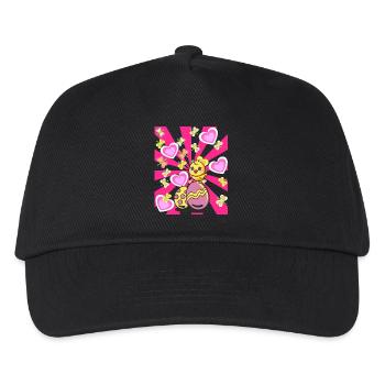 Ostern Retro Küken Osterei Ostereier Kinder 80er - Kinder Basecap - Schwarz - Vorne