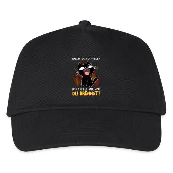 Ich stelle mir vor du brennst - Schwarze Katze - Kinder Basecap - Schwarz - Vorne