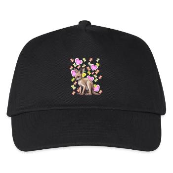 Känguru Kinder Australie Zoo Zootiere - Kinder Basecap - Schwarz - Vorne