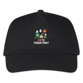 Ich Liebe Fingerfarben Malerei Naturhaus - Kinder Basecap - Schwarz - Vorne