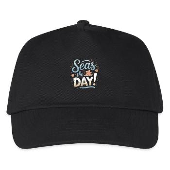 Seas The Day Maritime design with starfish and - Kids’ Baseball Cap - black - Front
