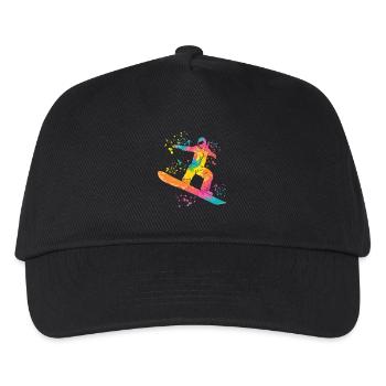 Snowboarder Snowboarding Snowboard - Kinder Basecap - Schwarz - Vorne