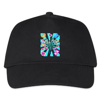 Retro Vintage Schneeglöckchen Blumen Frühling - Kinder Basecap - Schwarz - Vorne