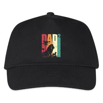 Lion Two Children Dad High 2 Father's Day Gift - Kids’ Baseball Cap - black - Front