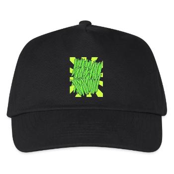 Grüne Bohnen Bohne Gemüse Retro Vintage - Kinder Basecap - Schwarz - Vorne