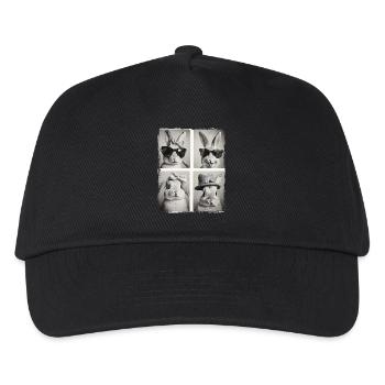 Funny Cute Rabbit Bunny Animal Photobooth Selfie - Kids’ Baseball Cap - black - Front