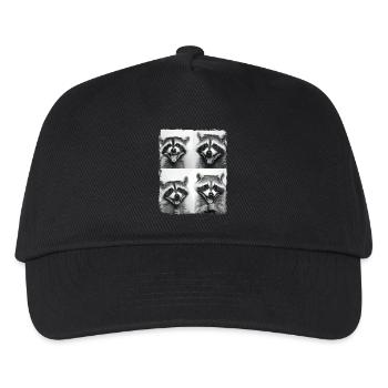 Funny Raccoon Trash Panda Animal Photobooth Selfie - Kids’ Baseball Cap - black - Front