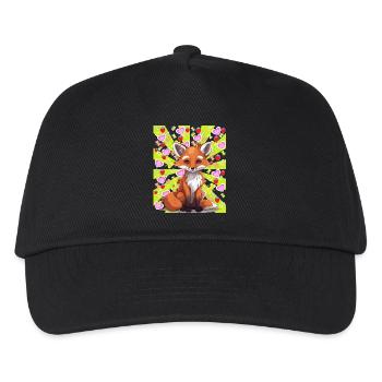 Fuchs Füchse Kinder Sommer Sommerzeit Retro bunt - Kinder Basecap - Schwarz - Vorne