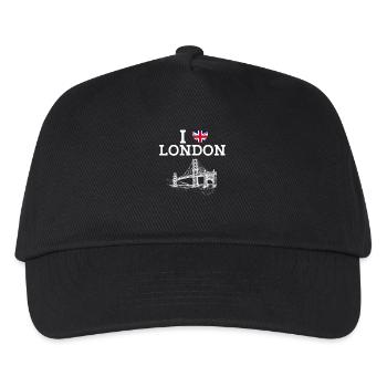 J’aime Londres Golden Gate Bridge Coeur Drapeau Jeu de mots - Casquette de baseball Enfant - noir - Devant