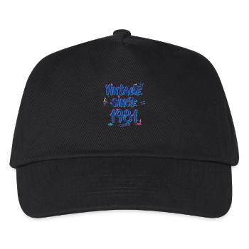 Vintage Since 1981 Graffiti Glitch 44th Bday Vibes - Kids’ Baseball Cap - black - Front