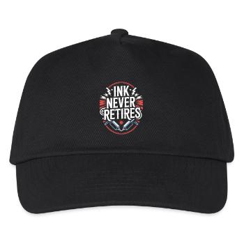 Seniors with tattoos proudly aging, - Kids’ Baseball Cap - black - Front