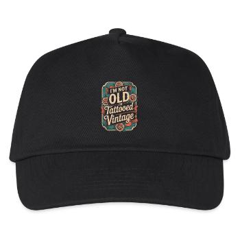 Seniors with tattoos proudly aging, - Kids’ Baseball Cap - black - Front