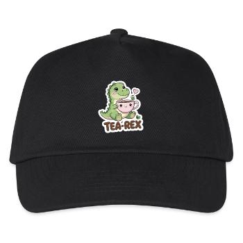 Tea-Rex – Sweet Dino with Teacup - Kids’ Baseball Cap - black - Front