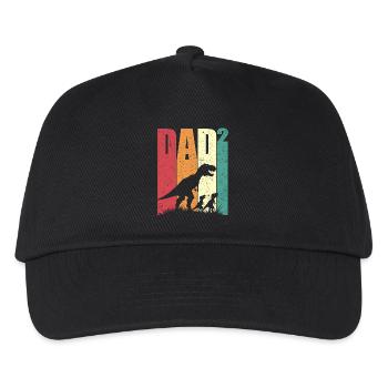 Deux enfants papa lycée 2 fête des pères Tyrannosaurus Rex - Casquette de baseball Enfant - noir - Devant