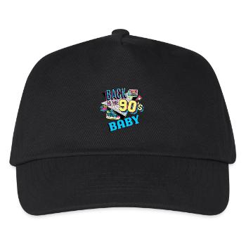 90s Baby Vintage Bday Party Funny retro - Kids’ Baseball Cap - black - Front