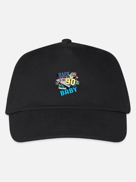 90s Baby Vintage Bday Party Funny retro - Kinder Basecap - Schwarz