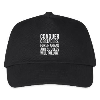 conquer obstacles forge ahead and success will - Kids’ Baseball Cap - black - Front