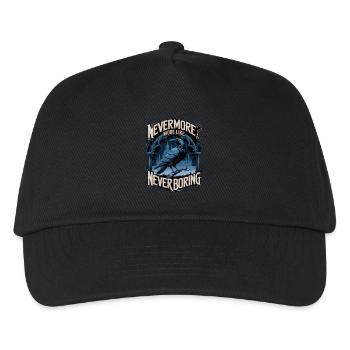 Nevermore? More Like Never Boring Krähe Motiv - Kinder Basecap - Schwarz - Vorne
