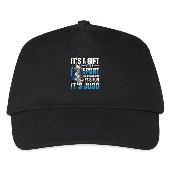 Judo: Geschenk, Sport, Disziplin, Spaß - Kinder Basecap - Schwarz - Vorne
