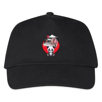 Asien China Bär Panda Pandabär Kinder - Kinder Basecap - Schwarz - Vorne
