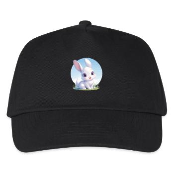 Hasen Hase - Kinder Basecap - Schwarz - Vorne