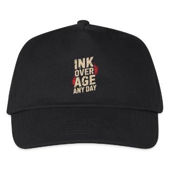 Seniors with tattoos proudly aging, - Kids’ Baseball Cap - black - Front