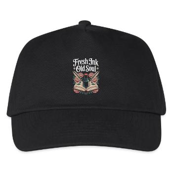 Seniors with tattoos proudly aging, - Kids’ Baseball Cap - black - Front