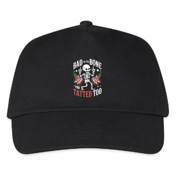 Seniors with tattoos proudly aging, - Kids’ Baseball Cap - black - Front