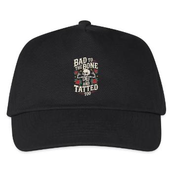Seniors with tattoos proudly aging, - Kids’ Baseball Cap - black - Front