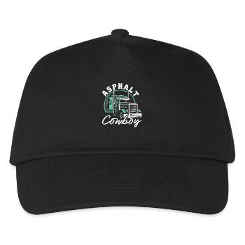 Asphalt Cowboy Trucker Motiv - Kinder Basecap - Schwarz - Vorne