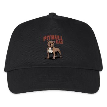 Pitbull Papa Hundebesitzer Vatertag - Kinder Basecap - Schwarz - Vorne