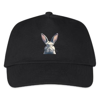Hasen Hase - Kinder Basecap - Schwarz - Vorne
