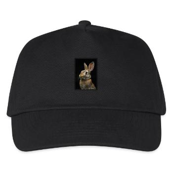 Hasen Hase - Kinder Basecap - Schwarz - Vorne