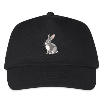 Hasen Hase - Kinder Basecap - Schwarz - Vorne