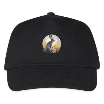 Hasen Hase - Kinder Basecap - Schwarz - Vorne