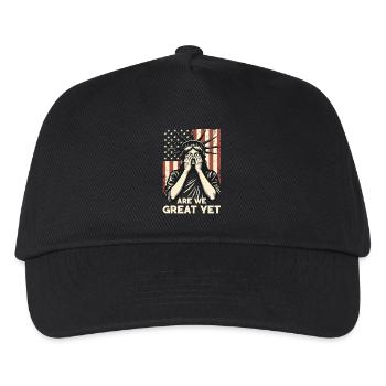 Are We Great Yet Freiheitsstatue  Amerika USA - Kinder Basecap - Schwarz - Vorne